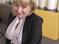 A highly glamour job interview by 57yo handsome Lorna blu